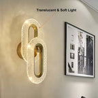 Modern Gold Brass Flush Mount Wall Light with Clear Glass Shade