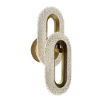 Modern Gold Brass Flush Mount Wall Light with Clear Glass Shade