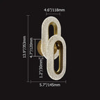 Modern Gold Brass Flush Mount Wall Light with Clear Glass Shade Dimensions