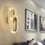 Modern Gold Brass Flush Mount Wall Light with Clear Glass Shade Main Product Image
