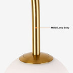 Modern Gold Faux Marble Floor Lamp with Glass Shade
