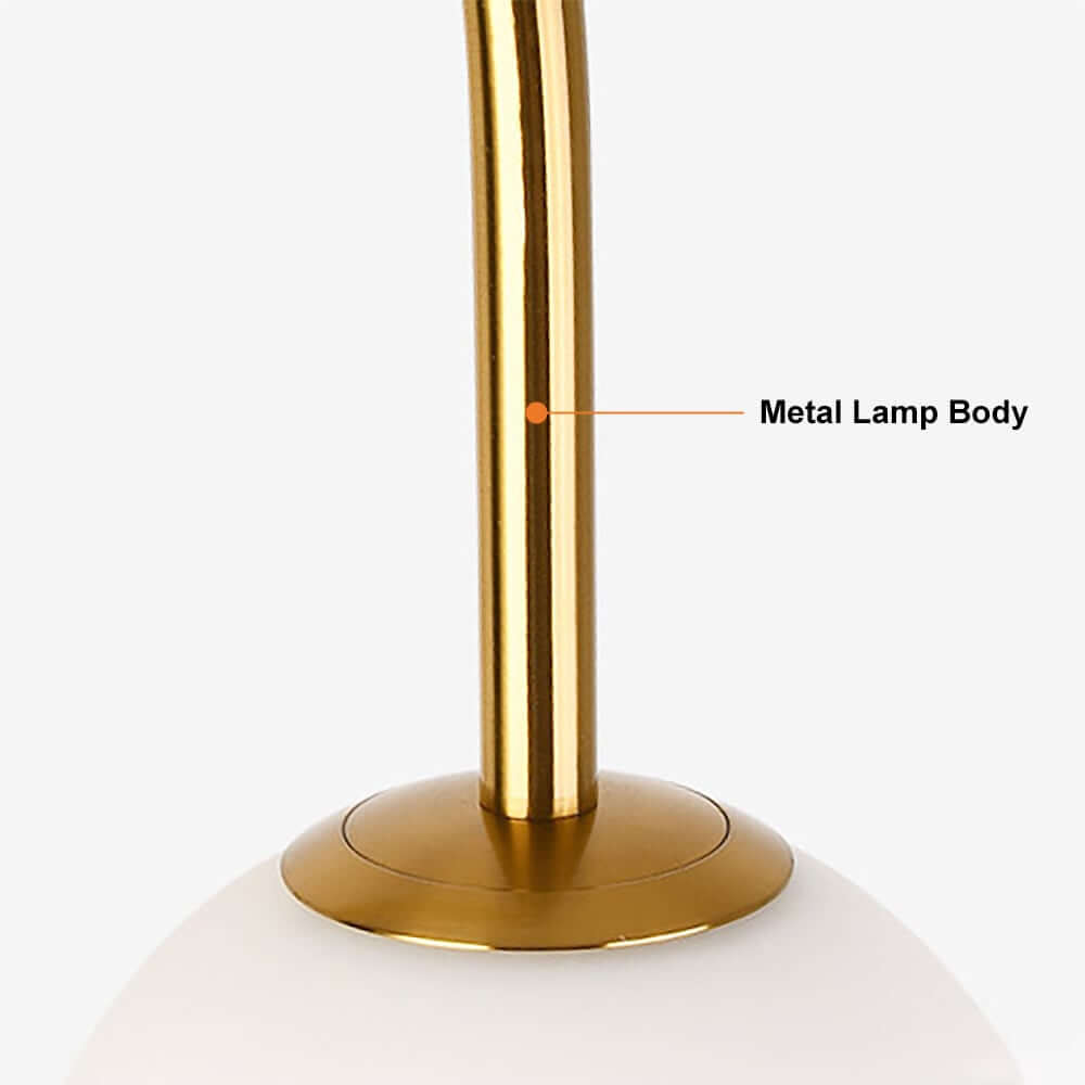 Modern Gold Faux Marble Floor Lamp with Glass Shade