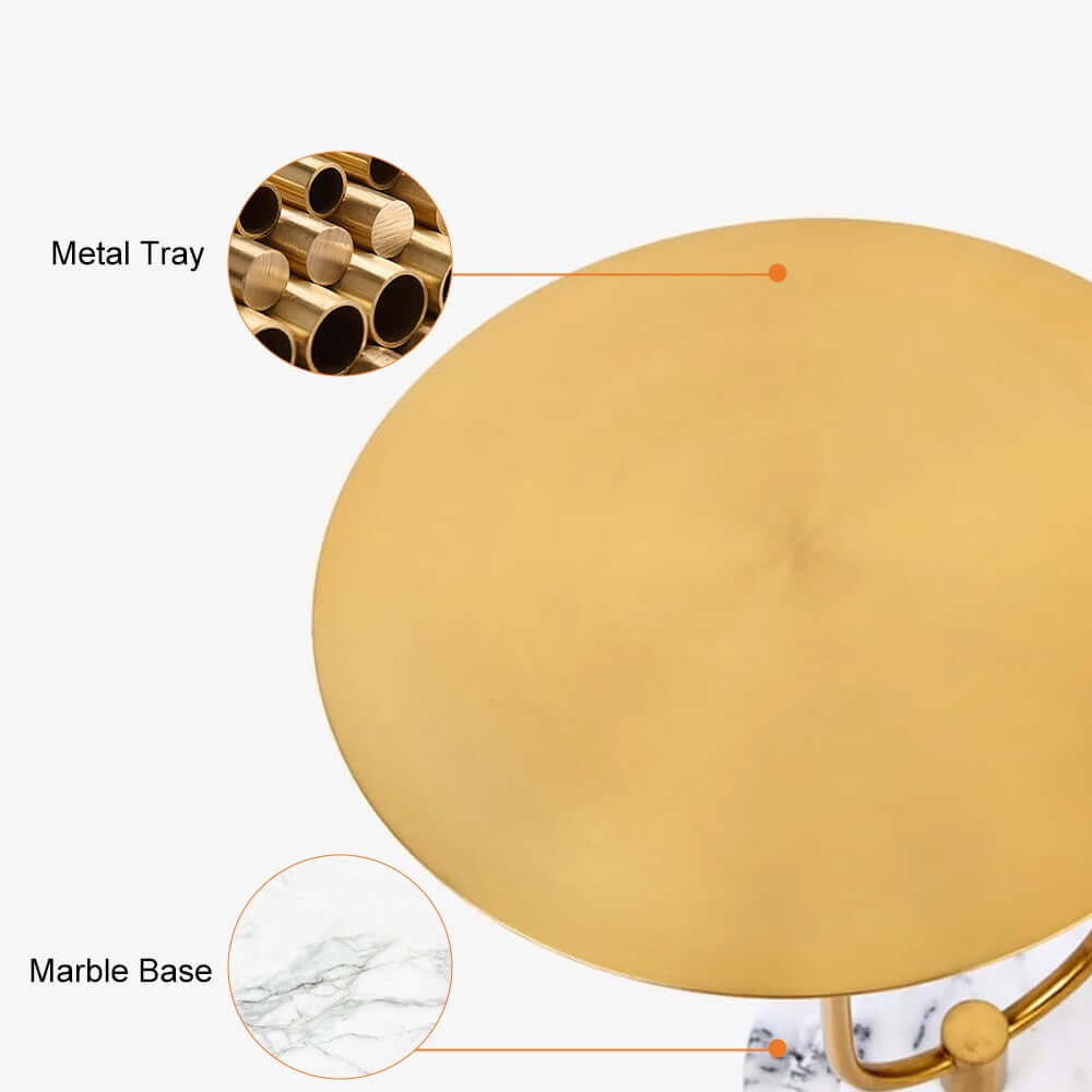 Modern Gold Faux Marble Floor Lamp with Glass Shade