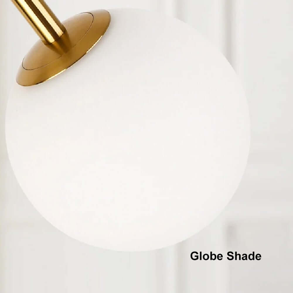Modern Gold Faux Marble Floor Lamp with Glass Shade