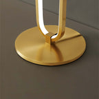 Modern Gold Floor Lamp with Unique Oval Light Circle Design