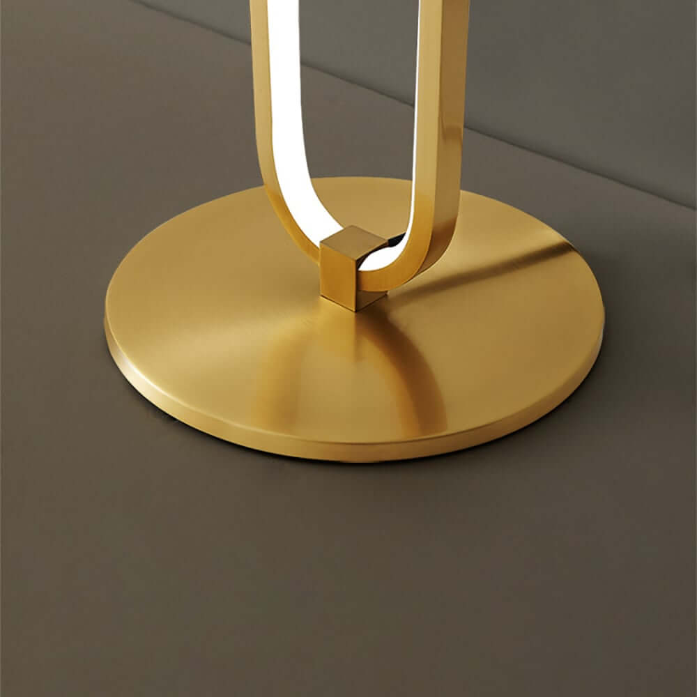 Modern Gold Floor Lamp with Unique Oval Light Circle Design