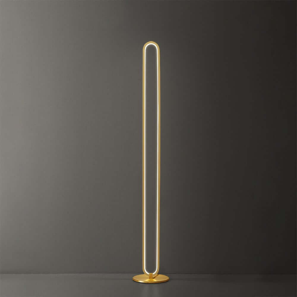 Modern Gold Floor Lamp with Unique Oval Light Circle Design