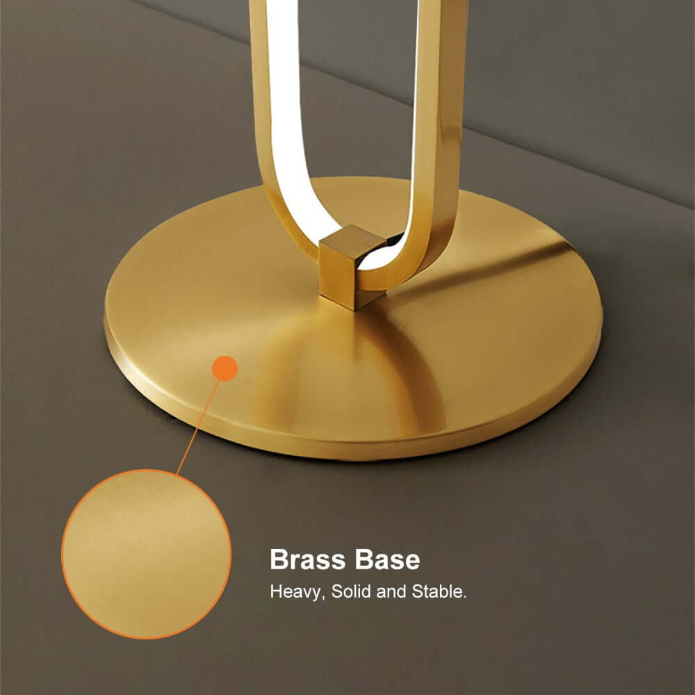Modern Gold Floor Lamp with Unique Oval Light Circle Design