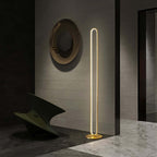 Modern Gold Floor Lamp with Unique Oval Light Circle Design