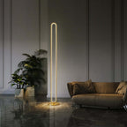 Modern Gold Floor Lamp with Unique Oval Light Circle Design