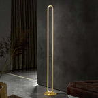 Modern Gold Floor Lamp with Unique Oval Light Circle Design Main Product Image