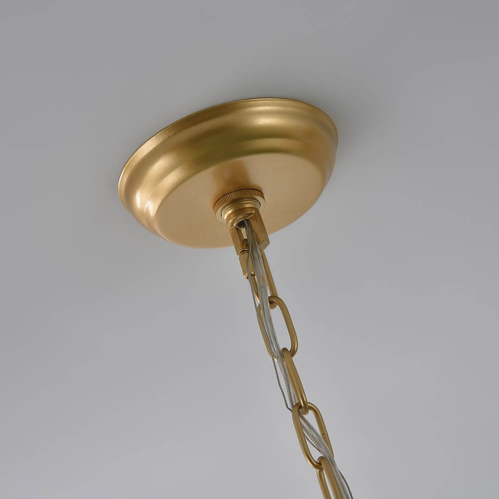 Modern Gold Metal 4-Light Candle Chandelier with Adjustable Chain