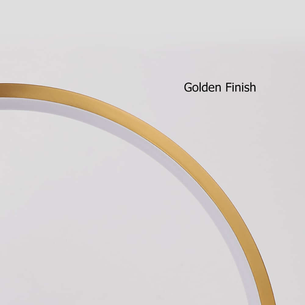 Modern Gold Metal Ring Table Lamp with Faux Marble Base