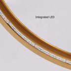 Modern Gold Metal Ring Table Lamp with Faux Marble Base