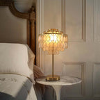 Modern Gold Shell Table Lamp with Iron Base