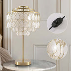 Modern Gold Shell Table Lamp with Iron Base