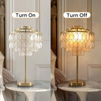 Modern Gold Shell Table Lamp with Iron Base