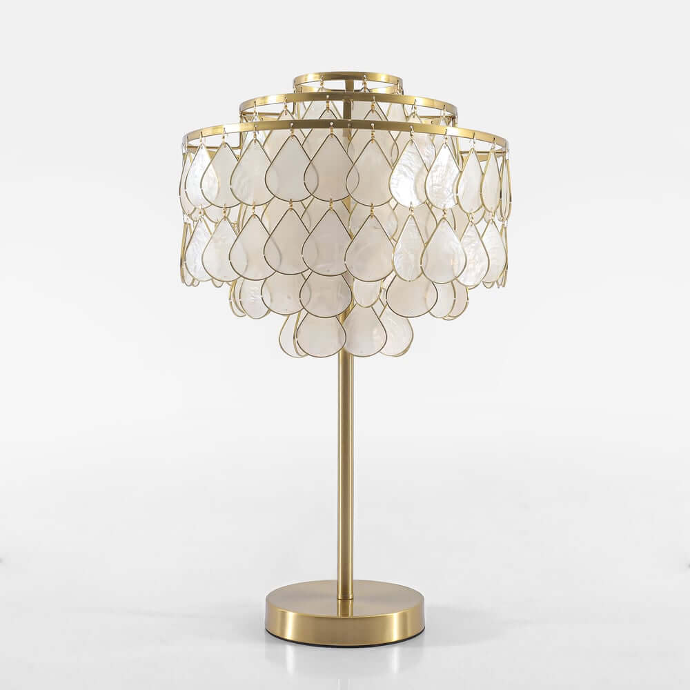 Modern Gold Shell Table Lamp with Iron Base