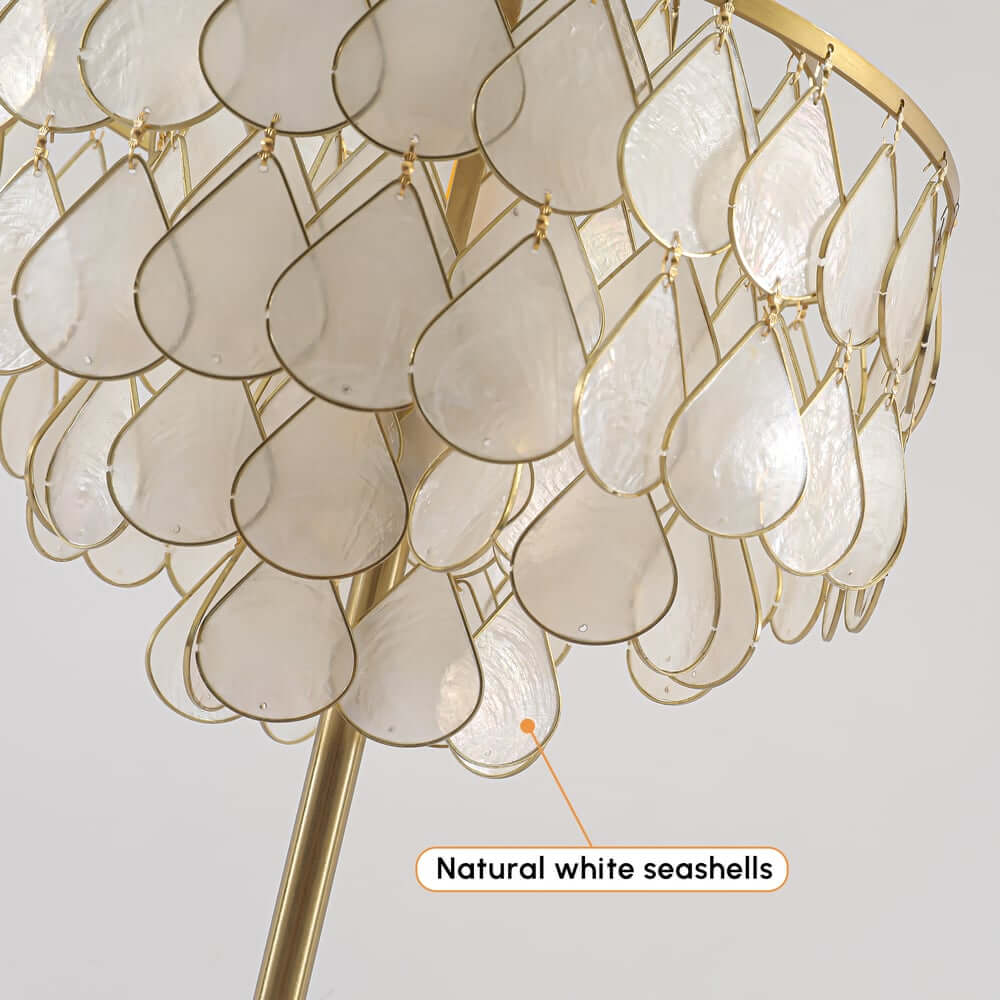 Modern Gold Shell Table Lamp with Iron Base