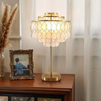 Modern Gold Shell Table Lamp with Iron Base