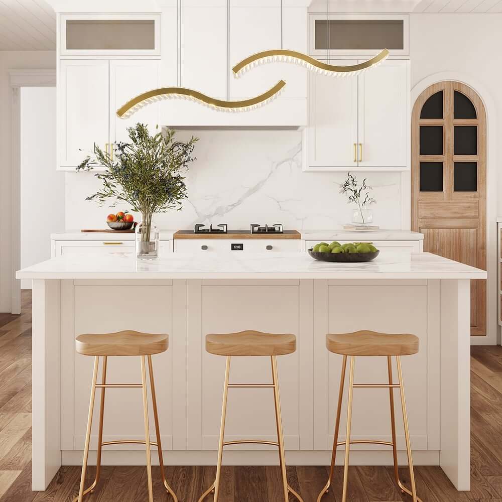 Modern Gold Stainless Steel 2-Light Ceiling Light