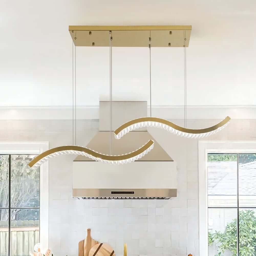 Modern Gold Stainless Steel 2-Light Ceiling Light