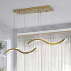 Modern Gold Stainless Steel 2-Light Ceiling Light