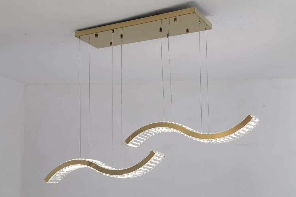 Modern Gold Stainless Steel 2-Light Ceiling Light