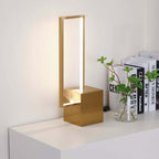 Modern Gold Stainless Steel Table Lamp with White Shade