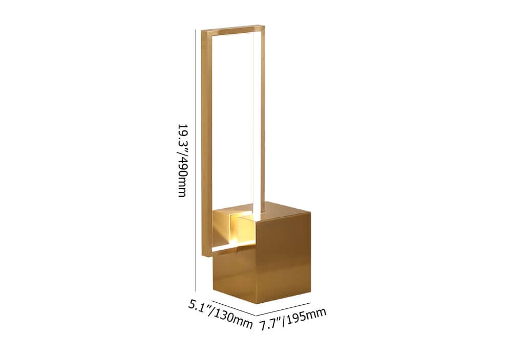 Modern Gold Stainless Steel Table Lamp with White Shade Dimensions