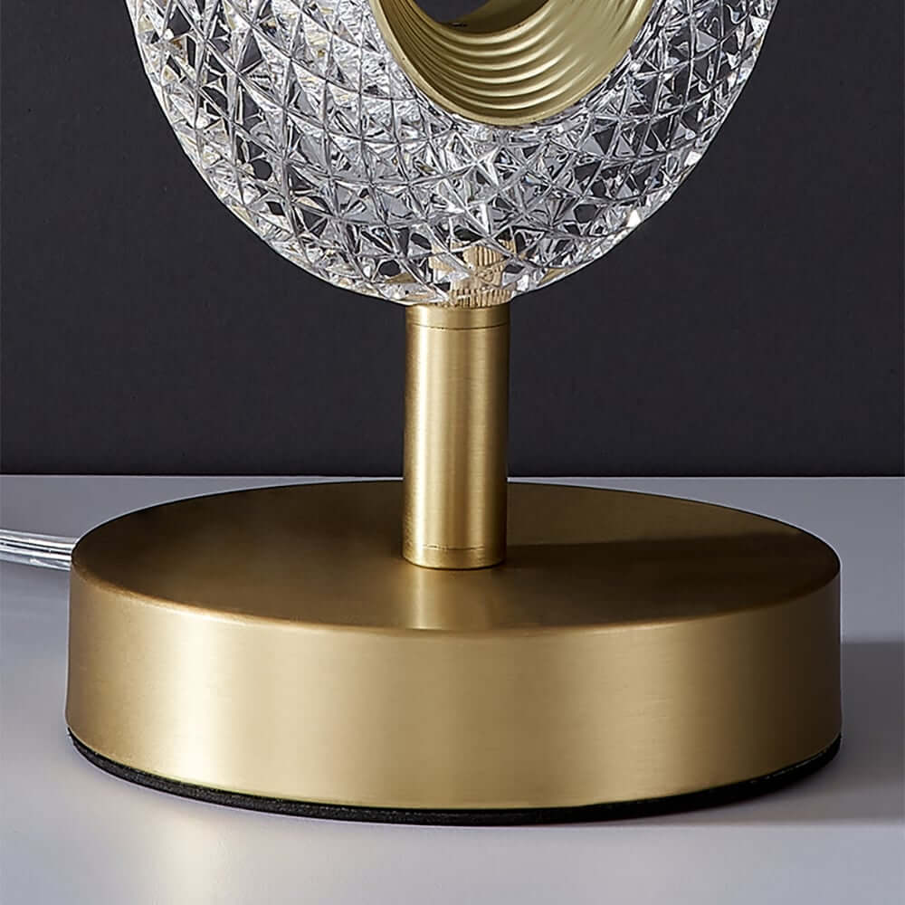 Modern Gold Table Lamp with Clear Acrylic Shade - Unique Ambient Lighting