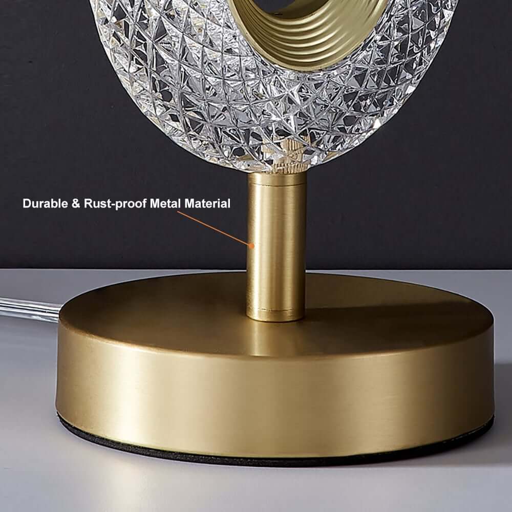 Modern Gold Table Lamp with Clear Acrylic Shade - Unique Ambient Lighting