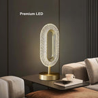 Modern Gold Table Lamp with Clear Acrylic Shade - Unique Ambient Lighting