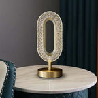 Modern Gold Table Lamp with Clear Acrylic Shade - Unique Ambient Lighting