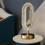 Modern Gold Table Lamp with Clear Acrylic Shade - Unique Ambient Lighting Main Product Image