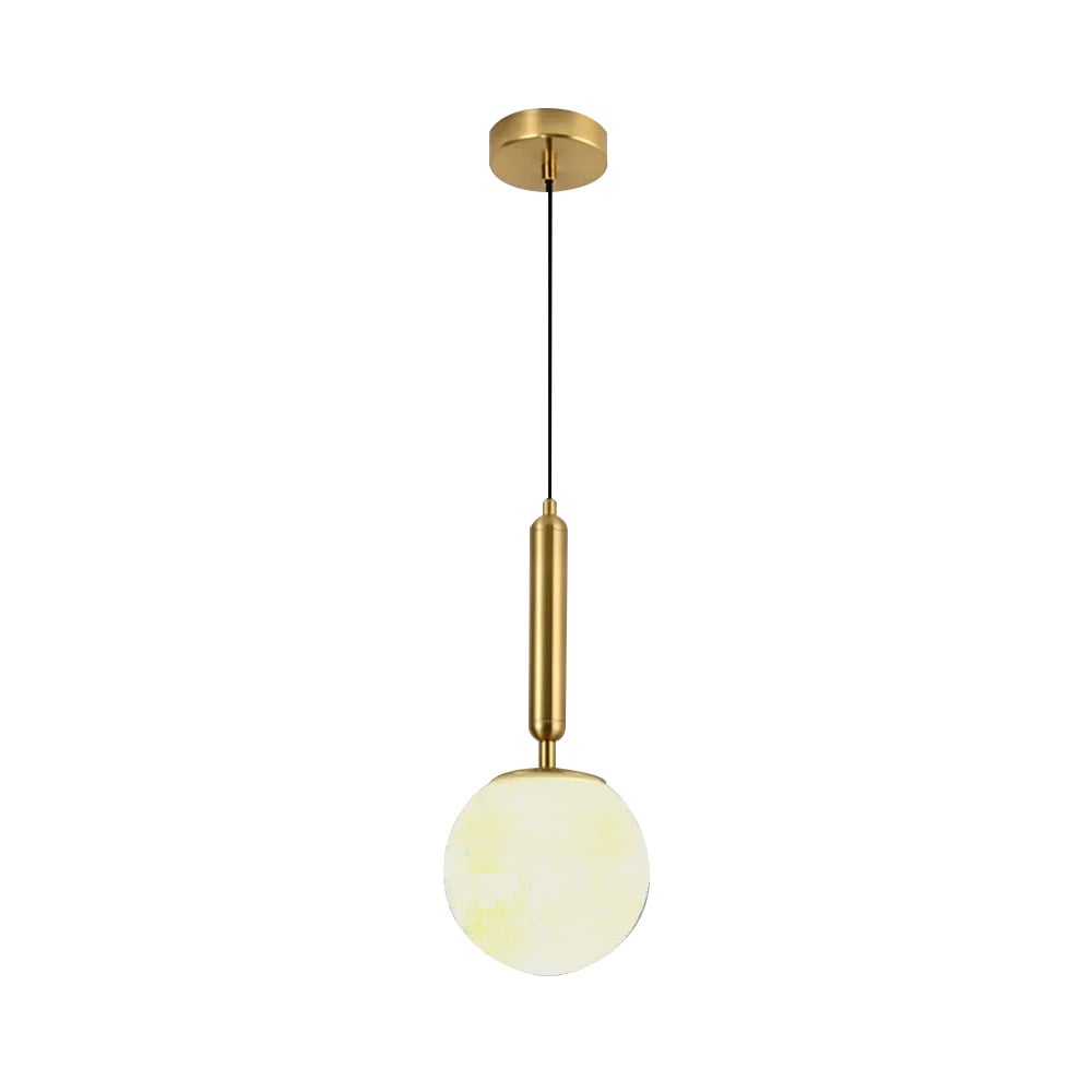 Modern Gold & White Glass Globe Pendant Light