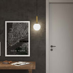 Modern Gold & White Glass Globe Pendant Light