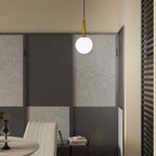 Modern Gold & White Glass Globe Pendant Light