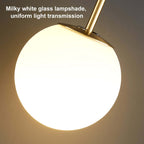 Modern Gold & White Glass Globe Pendant Light