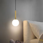 Modern Gold & White Glass Globe Pendant Light Main Product Image