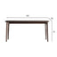 Gray rectangular rock slab tabletop dining table with solid wood support