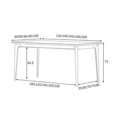 Modern Gray Rectangular Rock Slab Tabletop with Solid Wood Support Dining Table