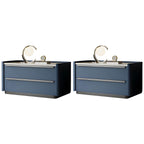 Modern Green Drawer Storage Nightstand with Stone Top