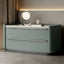Modern Green Drawer Storage Nightstand with Stone Top