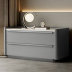 Modern Green Drawer Storage Nightstand with Stone Top