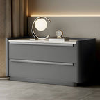 Modern Green Drawer Storage Nightstand with Stone Top