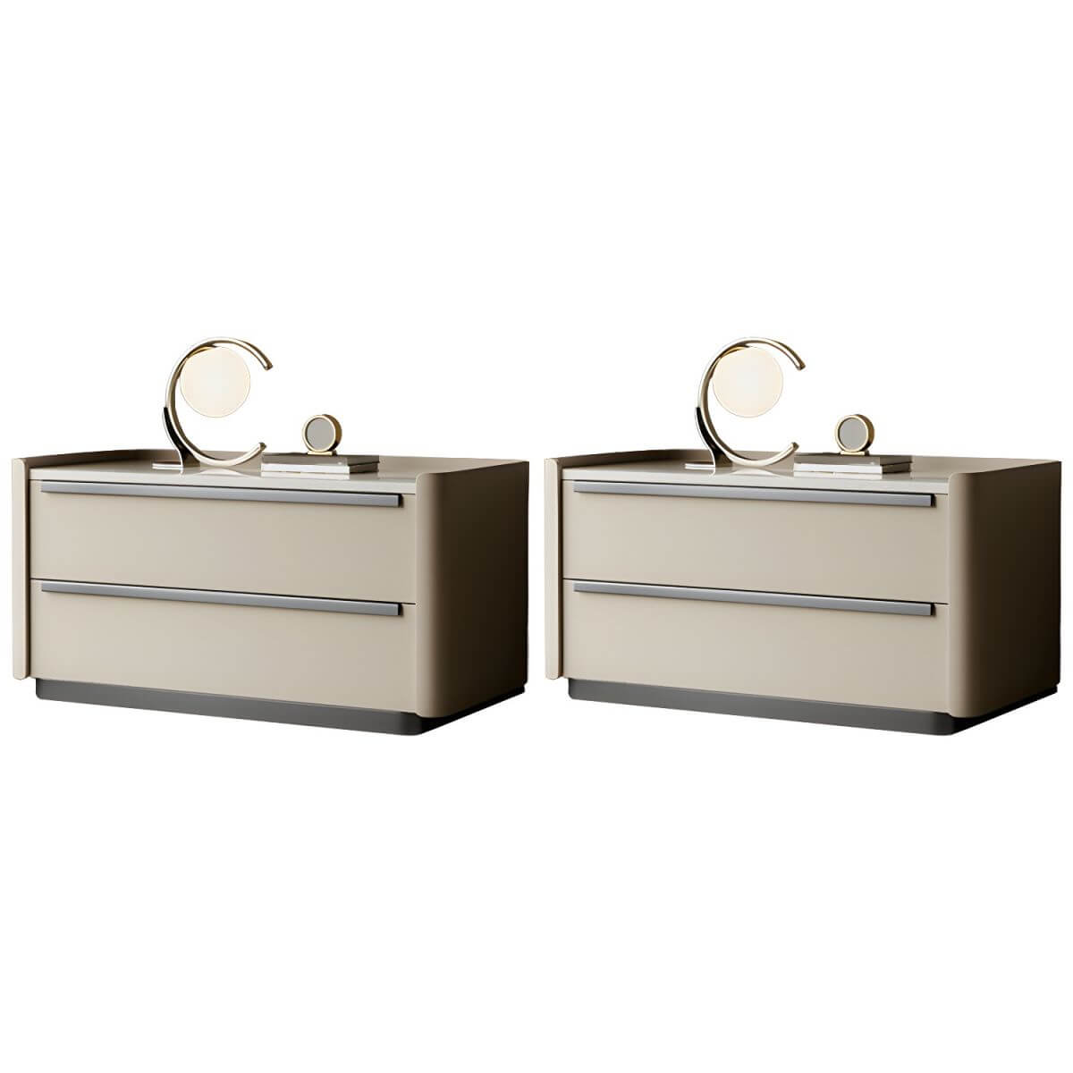 Modern Green Drawer Storage Nightstand with Stone Top