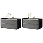 Modern Green Drawer Storage Nightstand with Stone Top