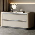 Modern Green Drawer Storage Nightstand with Stone Top Main Product Image