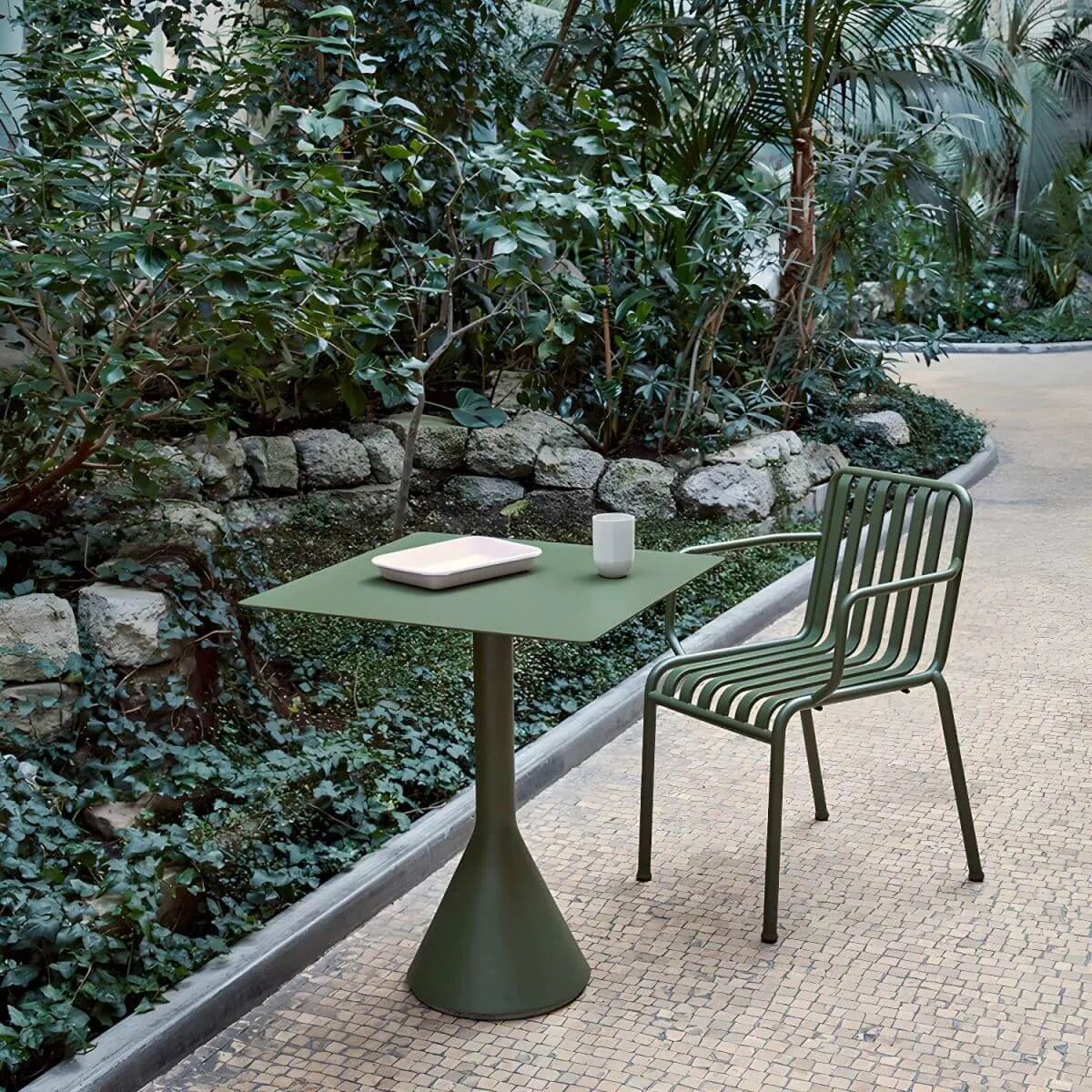Modern Green Metal Outdoor Coffee & Bar Table